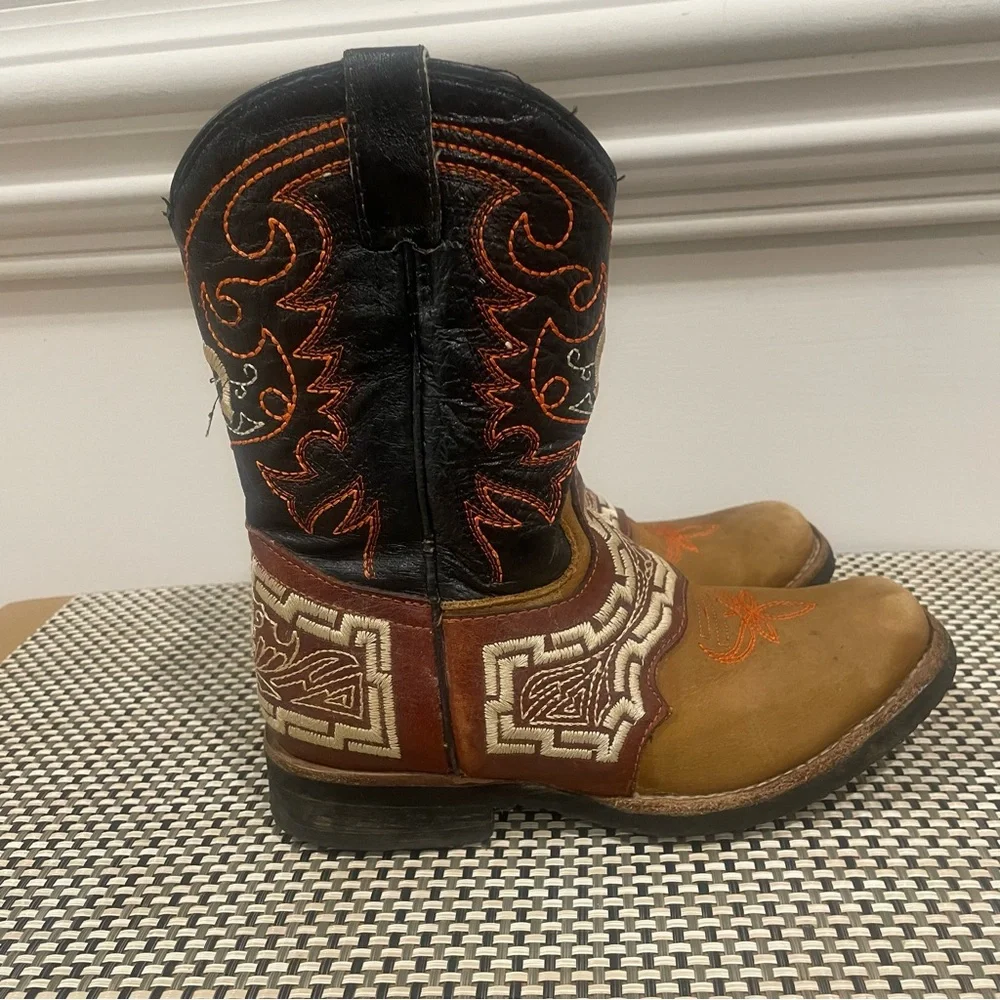 El General 1901 Brown Western Cowboy Boots kids Size 20.5 ( 3/4 US) ( 9.5”)